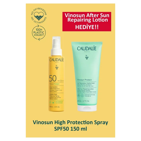 Caudalie Vinosun High Protection Spray Spf50 150 Ml + Caudalie Vinosun After Sun Repairing Lotion 200 Ml - Görsel 4