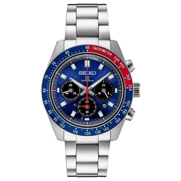 Seiko Prospex Speedtimer Ssc913 Çelik Kordon Mavi-Kırmızı Erkek Kol Saati - Görsel 3
