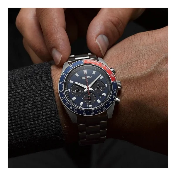 Seiko Prospex Speedtimer Ssc913 Çelik Kordon Mavi-Kırmızı Erkek Kol Saati - Görsel 4