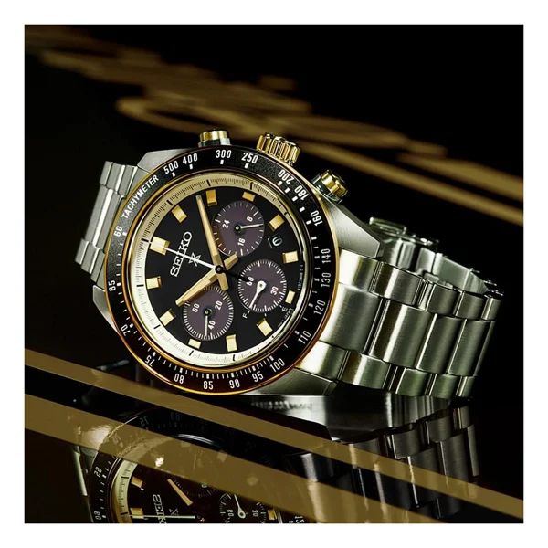Seiko Prospex Speedtimer Ssc941 Çelik Kordon Siyah-Altın Erkek Kol Saati - Görsel 3