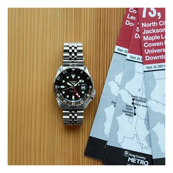 Seiko 5 Sports Skx Ssk001 Çelik Kordon Siyah Erkek Kol Saati - Görsel 3