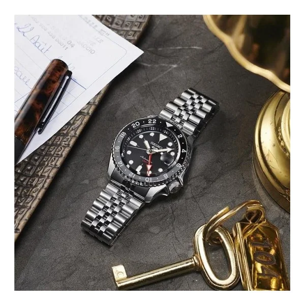 Seiko 5 Sports Skx Ssk001 Çelik Kordon Siyah Erkek Kol Saati - Görsel 4