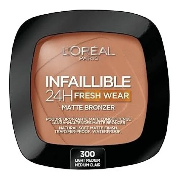 L'oreal Infaillible 24h Fresh Wear Matte 300 Light Medium Bronzer - Görsel 2