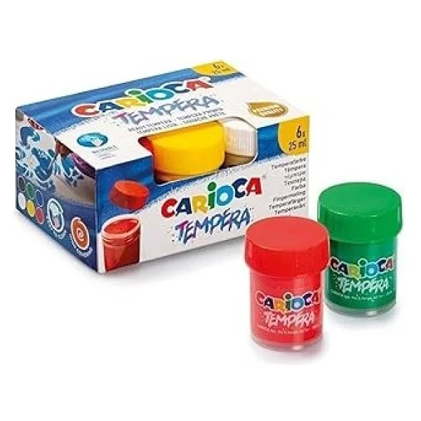 Carioca Tempera Suluboya Süper Yıkanabilir 6 X 25 Ml 6 Renk Karışık - 1 Adet - 0 - Siyah - Görsel 2