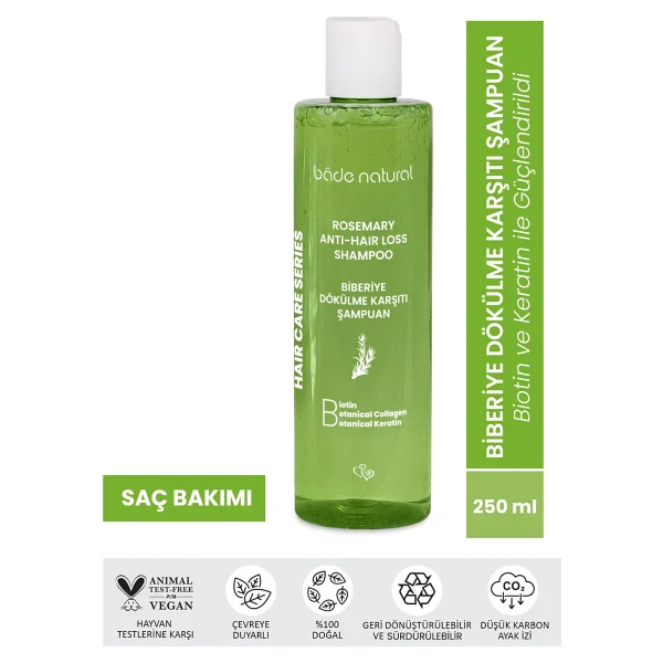 Bade Natural Biberiye Keratin Kolajen Complex Dökülme Karşıtı 250 Ml Şampuan - Görsel 8