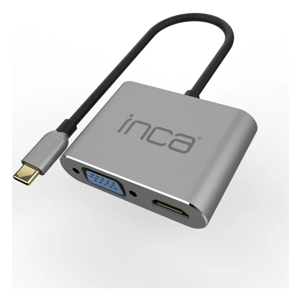 Inca Itpc-06tx Type-C Hub X4 Hdmı 4k@30 Hz+ Vga+ USB 3.0+Pd 100w Aluminyum Kasa - Görsel 10