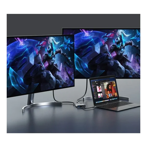 Inca Itpc-06tx Type-C Hub X4 Hdmı 4k@30 Hz+ Vga+ USB 3.0+Pd 100w Aluminyum Kasa - Görsel 5