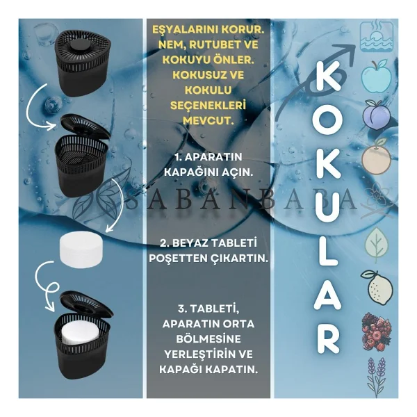 Siyah Kırmızı Meyveler Üçgen Nem Alıcı Aparat Rutubet Ve Koku Giderici 500 Gr - Görsel 2