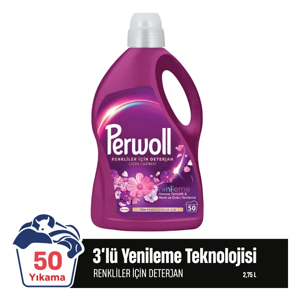 Perwoll Yenileme Çiçek Cazibesi Renkliler İçin Sıvı Deterjan 50 Yıkama 2.75 Lt - Görsel 9