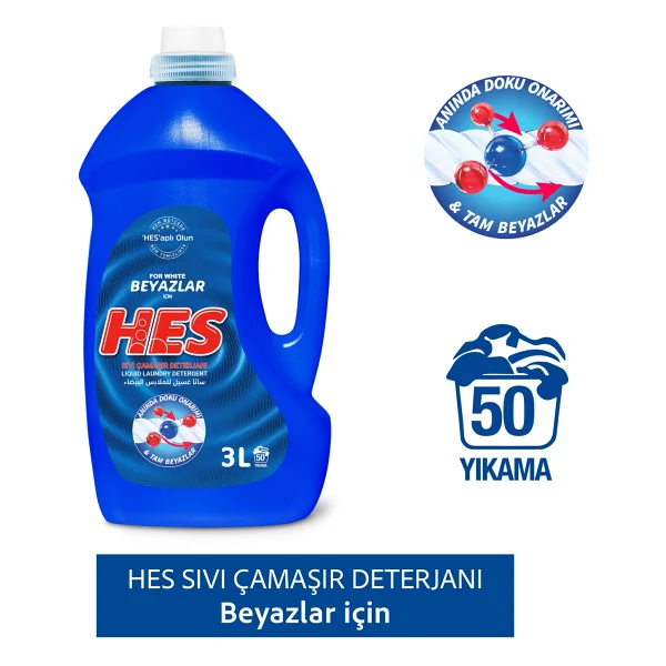 Hes Beyazlar İçin Sıvı Deterjan 3 Lt - Görsel 3