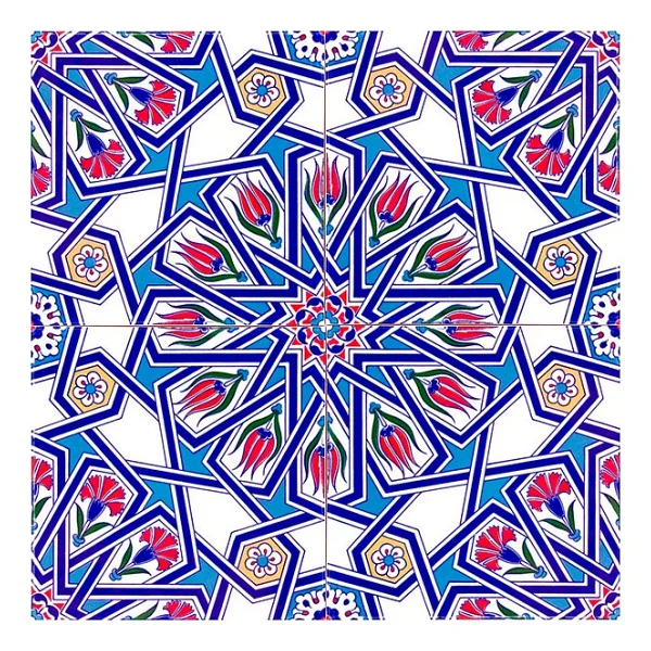 Armada Çini 20x20 Cm Ac 17 Geometrik Desenli Çini Seramik Karo - Görsel 6