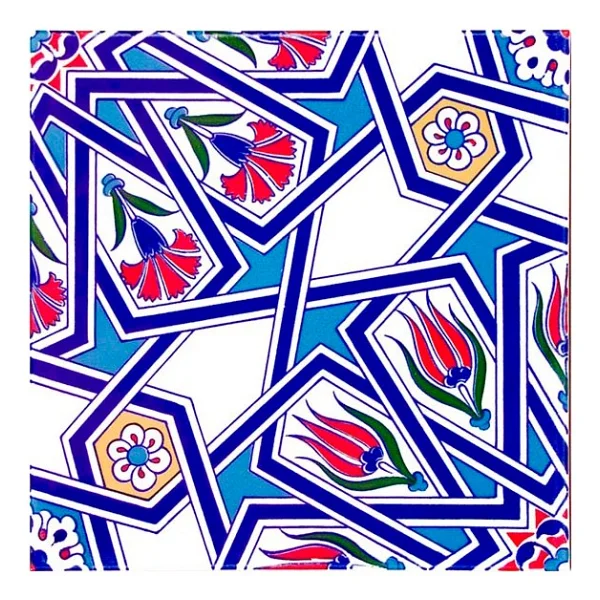 Armada Çini 20x20 Cm Ac 17 Geometrik Desenli Çini Seramik Karo - Görsel 2