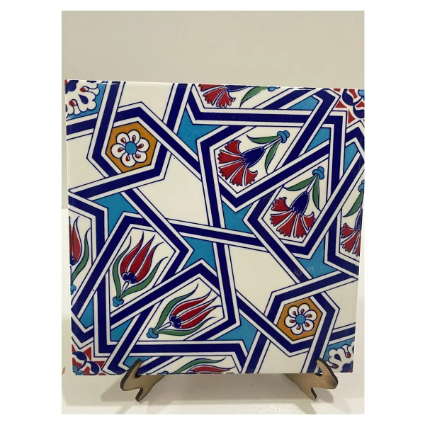 Armada Çini 20x20 Cm Ac 17 Geometrik Desenli Çini Seramik Karo - Görsel 3