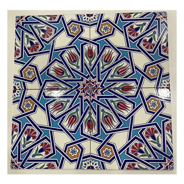 Armada Çini 20x20 Cm Ac 17 Geometrik Desenli Çini Seramik Karo - Görsel 4