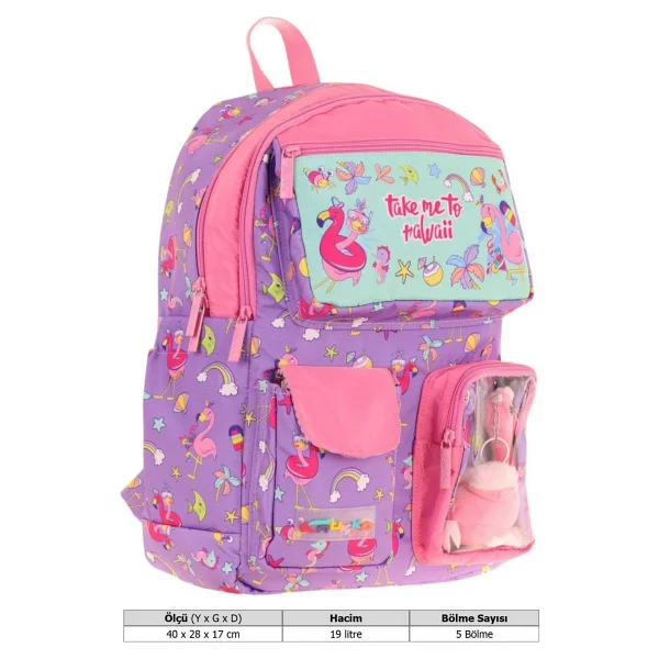 Kaukko Kids L5240 Plush Flamingo Okul Sırt Çantası - Görsel 5