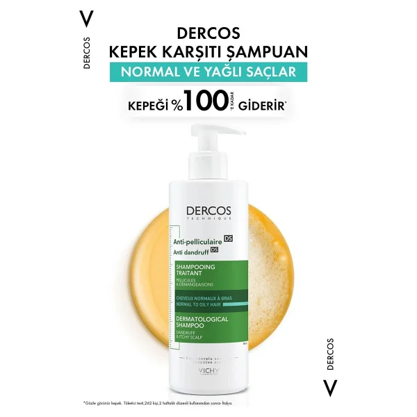 Vichy Dercos Anti-Dandruff Normal Ve Yağlı Saçlar İçin 390 Ml 2 Adet Kepek Şampuanı - Görsel 5