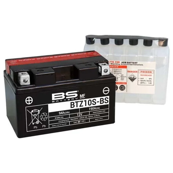 Bs Btz10s Sla 12 V 9 Ah 190 A En Motosiklet Aküsü - Görsel 2
