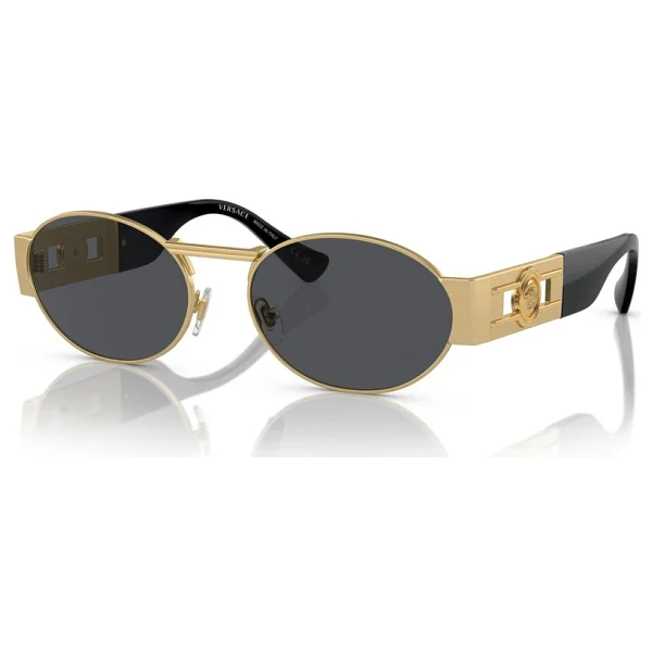 Versace Medusa Deco Oval Ve2264 100287 Black/Gold-Dark Grey Güneş Gözlüğü - Görsel 8
