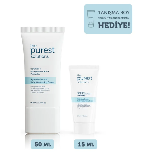 The Purest Solutions Yoğun Nemlendirici Krem Cilt Bakım Seti 50 Ml + 15 Ml Tanışma Boy Vegan Formül - Görsel 6