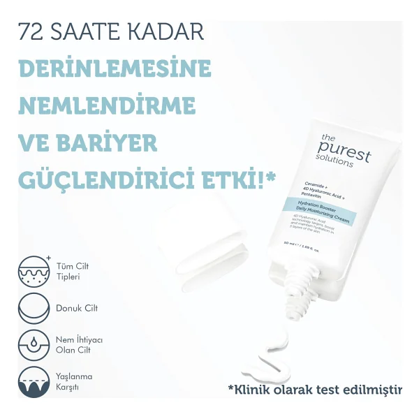The Purest Solutions Yoğun Nemlendirici Krem Cilt Bakım Seti 50 Ml + 15 Ml Tanışma Boy Vegan Formül - Görsel 2