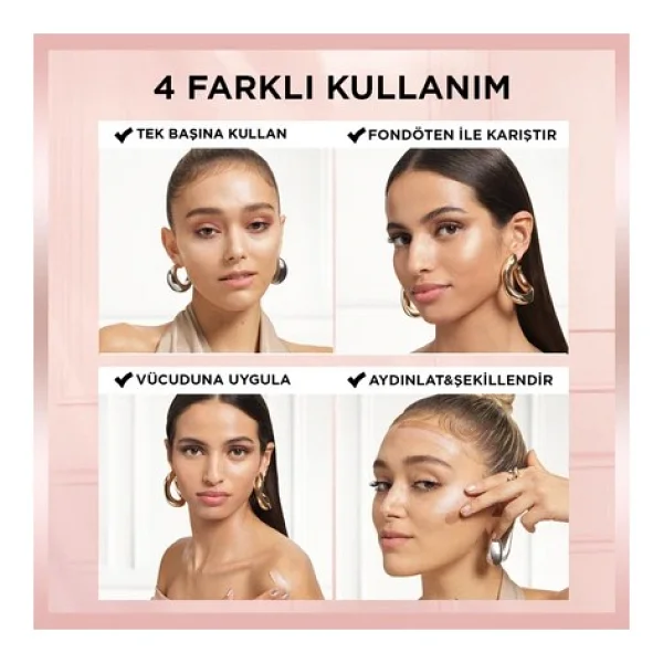 L'oreal Paris Glotion All In One Doğal Işıltılı Veren Likit Highlighter - Görsel 4