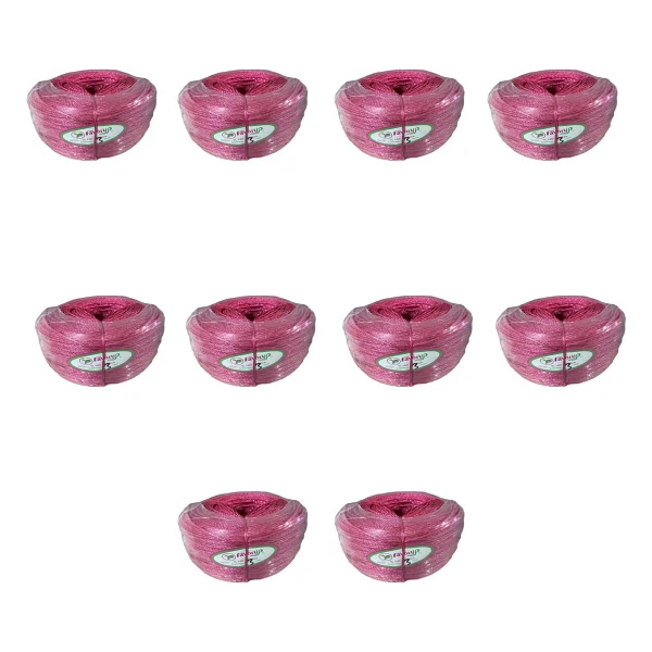 Favori Ip Halat Fh03 Pp Naylon Burgulu Örgü Çamaşır Ipi - Pembe - 100 Metre - 10 Adet - Görsel 4