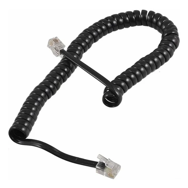 Telefon Spiral Kablo Siyah 4p/4c - Görsel 2