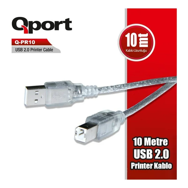 Qport Q-Pr10 10 M USB 2.0 Yazıcı Kablosu - Görsel 3