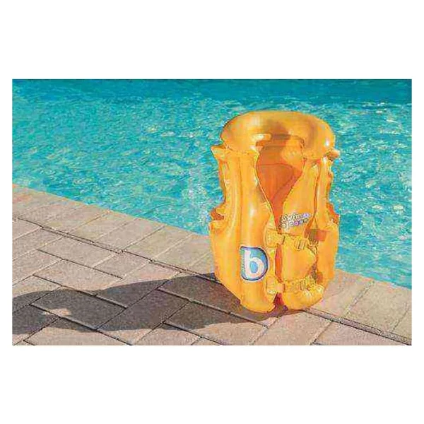 Bestway Sarı Can Yeleği 3+ Yaş Çocuk 51x46 Cm Şişme Yaka Çift Kopçalı Güvenli Tasarım - Görsel 5