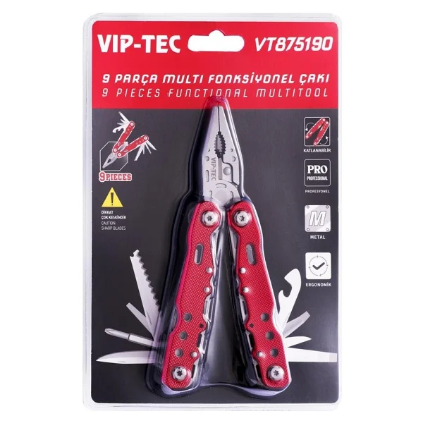 Vip-Tec Vt875190 9 Parça Multi Fonksiyonel Çakı/Pense Seti - Görsel 8