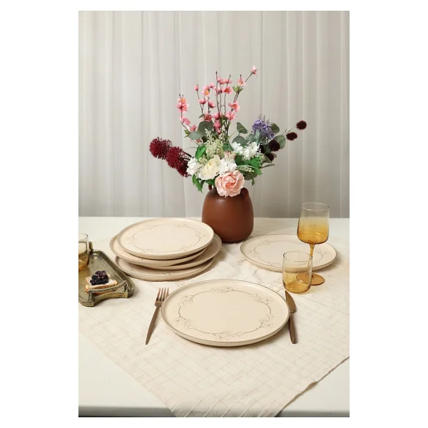 Keramika Taupe Bloom Nordic 22528 28 cm 6'lı Servis Tabağı - Görsel 2