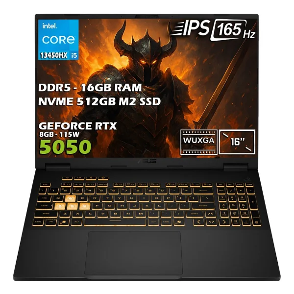 Asus Tuf Gaming F16 Fx608jh-Rv010 İ5-13450hx 16 GB 512 GB SSD Rtx5050 16" Wuxga Gaming Laptop - Görsel 2