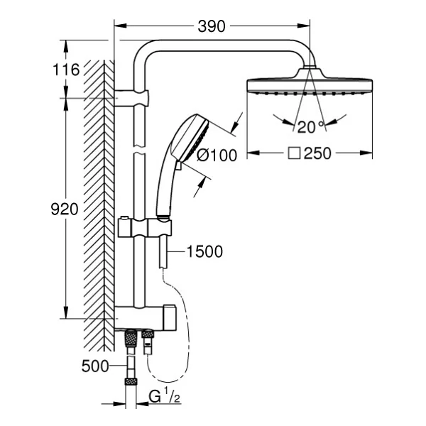 Grohe 26694000 Tempesta Cosmopolitan Kare Duş Sistemi - Görsel 5