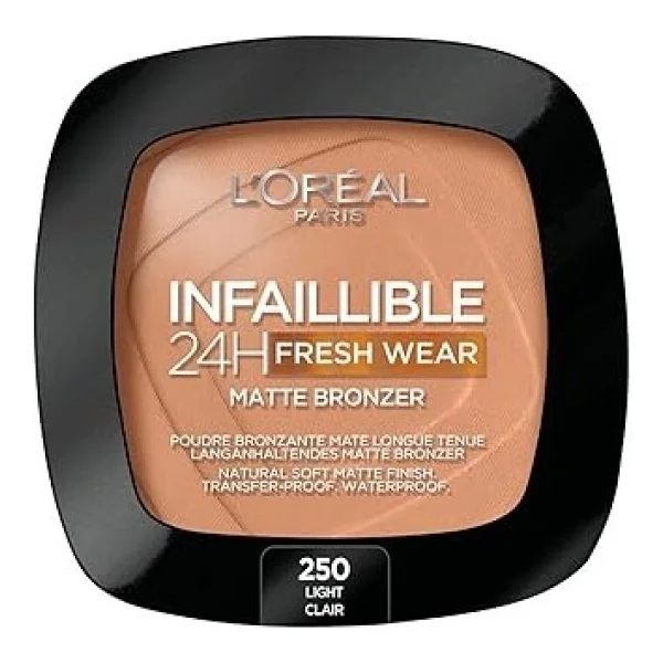 L'oreal Paris Infaillible 24h Fresh Wear Matte 250 Light Clair Bronzer - Görsel 2