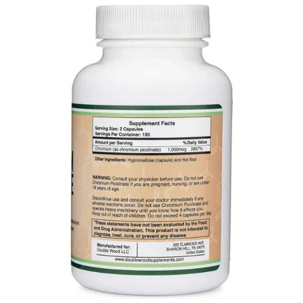 Double Wood Chromium Picolinate 1000 Mcg 300 Kapsül - Görsel 2