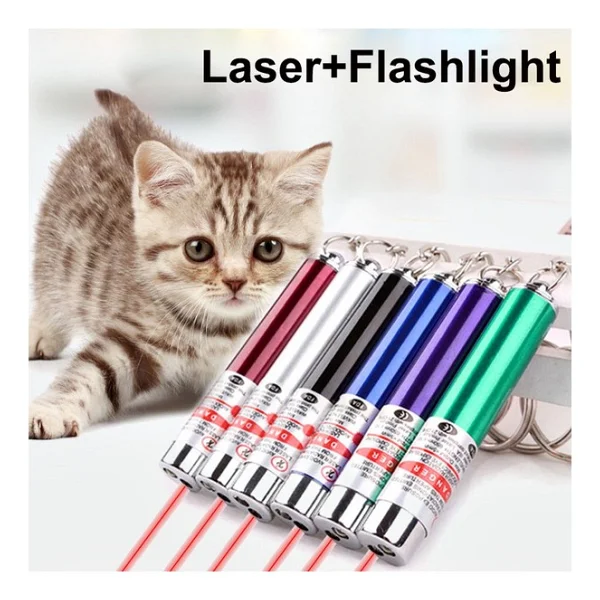 Bigem Kedi Oymatmak Için Lazer Mini Lazer Anahtarlık Lazer Işık Kırmızı Noktalı Lazer - Mavi - Görsel 3