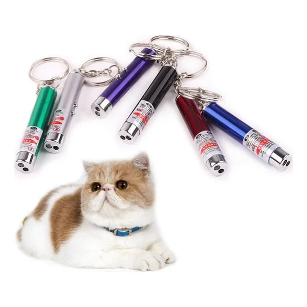 Bigem Kedi Oymatmak Için Lazer Mini Lazer Anahtarlık Lazer Işık Kırmızı Noktalı Lazer - Mavi - Görsel 4