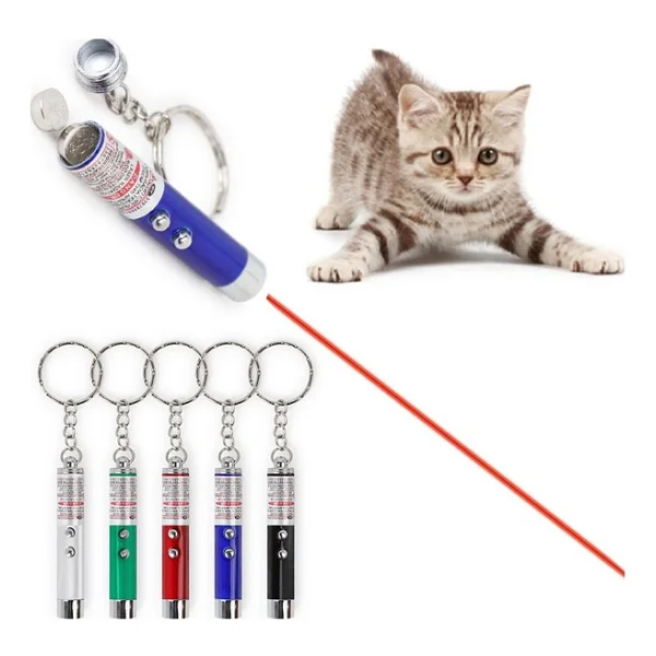 Bigem Kedi Oymatmak Için Lazer Mini Lazer Anahtarlık Lazer Işık Kırmızı Noktalı Lazer - Mavi - Görsel 5