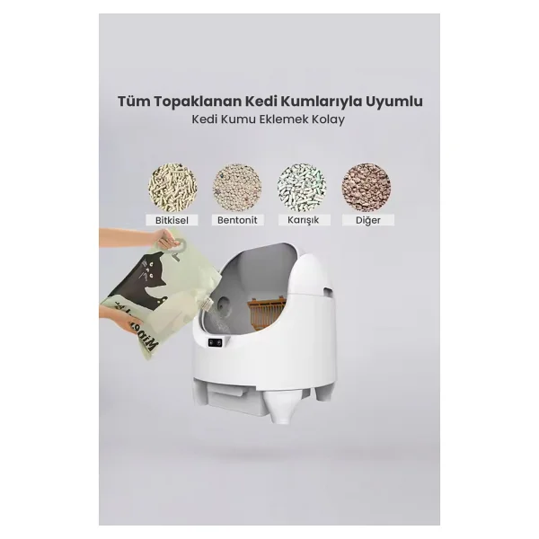 Akıllı Açık Kasa Otomatik Kedi Tuvaleti - Görsel 5