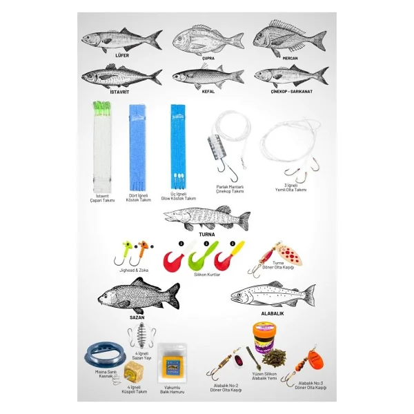 Fishack Tam Takım Spin Olta Seti - 150cm Kamış 5-30gr / 3000'lık 3+1bb Makine - S - At-Çek Olta Takımı - Görsel 4