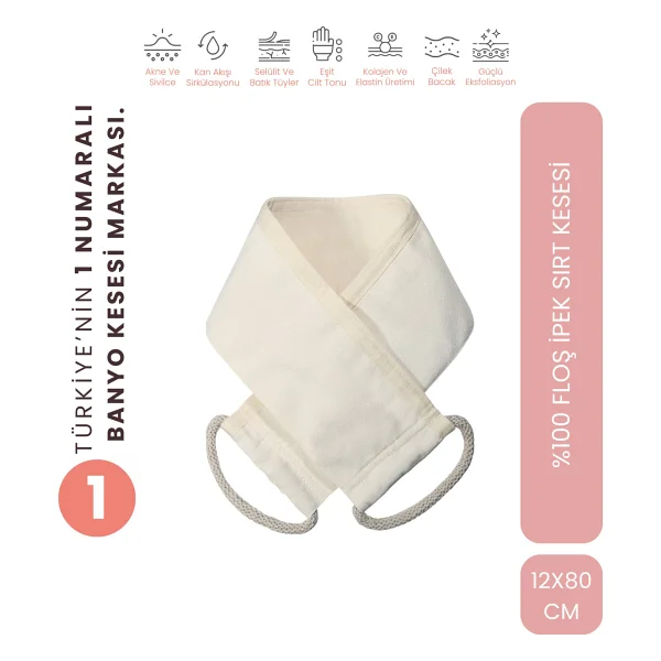 Let'scrub Krep Sırt Banyo Duş Kesesi %100 Floş Ipek Kadın Ve Erkekler Için Peeling 15x85 Cm - Görsel 7