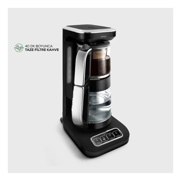 Karaca Çaysever Robotea Pro 4in1 2500 W Black Chrome Konuşan Cam Çay Makinesi - Görsel 3
