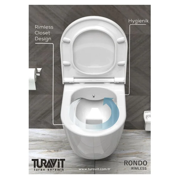 Turavit Rondo Rnd 5512 Kanalsız Asma Klozet - Görsel 4