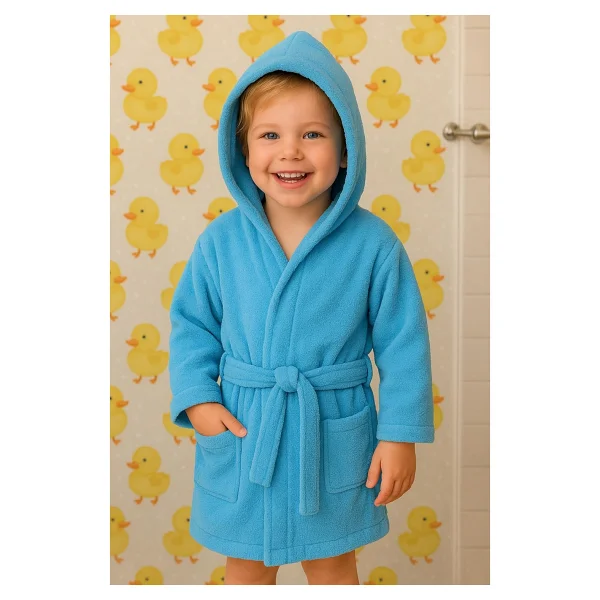 Ender Home Cottonverse Bebek & Çocuk Kapşonlu Bornoz - %100 Pamuk, Unisex - 0 - 2 Yaş - Yeşil - Görsel 7