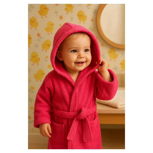 Ender Home Cottonverse Bebek & Çocuk Kapşonlu Bornoz - %100 Pamuk, Unisex - 0 - 2 Yaş - Yeşil - Görsel 6
