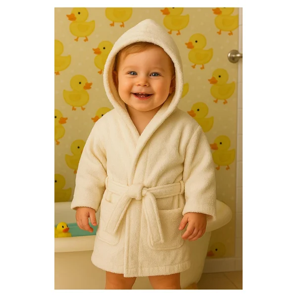 Ender Home Cottonverse Bebek & Çocuk Kapşonlu Bornoz - %100 Pamuk, Unisex - 0 - 2 Yaş - Yeşil - Görsel 10