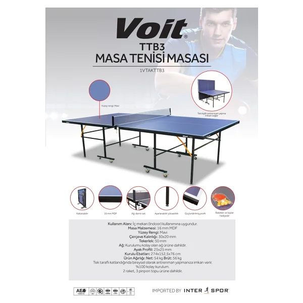 Voit Ttb3 Masa Tenisi Masası - Görsel 6