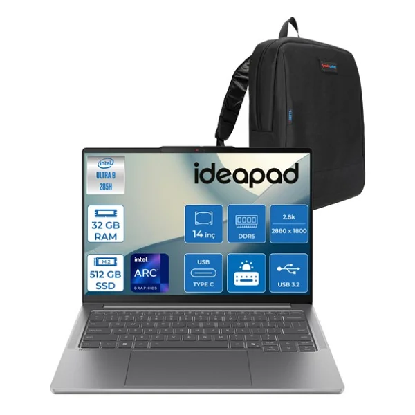 Lenovo Ideapad Pro 5 Ultra 9 285h 32gb DDR5 512gb SSD Intel Arc 140t GPU Freedos 14" 2.8K OLED 1100nıts Displayhdr 120hz Taşınabilir Bilgisayar Ip83jk0019trtf01 + Zettaçanta - 512 GB - 32 GB - Görsel 7