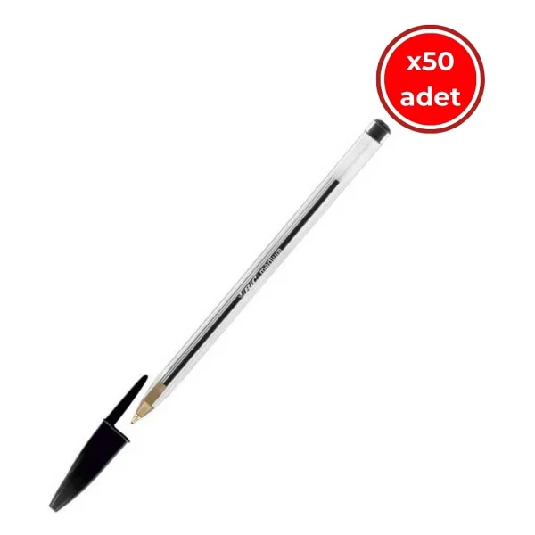 Bic Cristal Medium 50'li Siyah Tükenmez Kalem - Görsel 6