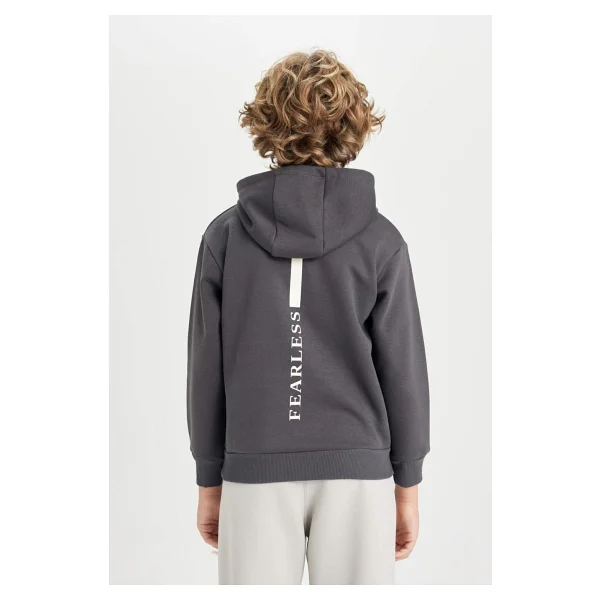 Defacto Erkek Çocuk Antrasit Kapüşonlu Baskılı Sweatshirt D3095a824au - Görsel 9